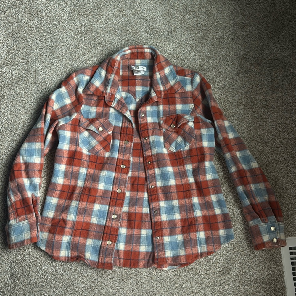 Pendleton 100% wool pearl snap button down